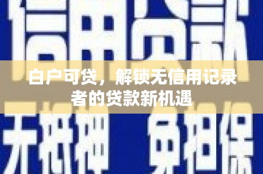 八公山白户可贷，解锁无信用记录者的贷款新机遇