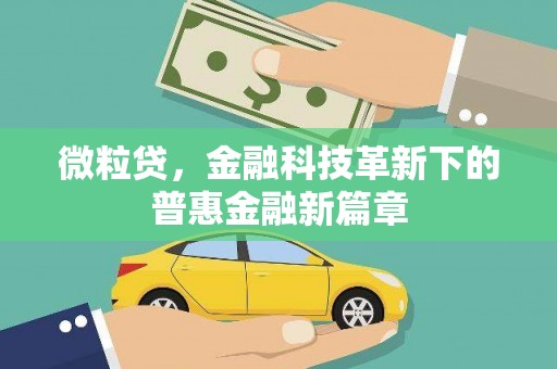 八公山微粒贷，金融科技革新下的普惠金融新篇章
