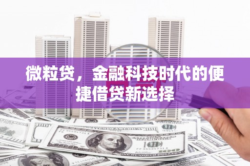 八公山微粒贷，金融科技时代的便捷借贷新选择